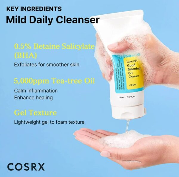 COSRX Low pH Good Morning Gel Cleanser 150ml - Face Wash - Image 3